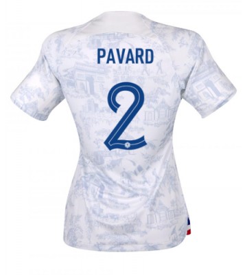 Frankrig Benjamin Pavard #2 Udebanetrøje Dame VM 2022 Kort ærmer